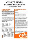 compte rendu comité de groupe 14 septembre 2010