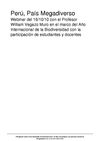 Perú, país Megadiverso webinar del 16/10/10