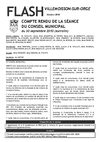 Compte-rendu municipal de Villemoisson du 30 septembre 2010