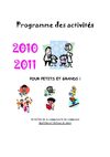 Programme des Activités Bastides et Vallons du Gers 2010 / 2011