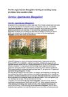 Service Apartments Bangalore Having to Making Many Decisions Into Consideration