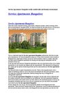 Service Apartments Bangalore Really Comfortable and Homely Environment