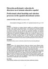 Dirección profesional y selección de directores en el sistema educativo español