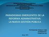 Gerencia Ambiental (Paradigmas Emergentes de la Reforma Administrativa: La Nueva Gestión Pública)