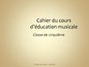 cahier du cours de musique de cinquième