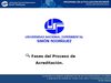 Fases de la Acreditación en la Unesr