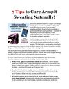 7 Tips to Cure Armpit Sweating Naturally!