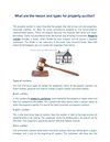What are the reason and types for property auction?