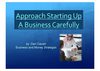 Approach Starting Up A Business Carefully