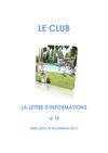 la lettre du Club - n°18 - 24 novembre 2010