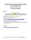 Test Bank - Fundamentals of Corporate Finance