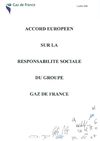 Accord européen sur la responsabilité sociale du Groupe GAZ DE FRANCE
