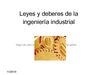 leyes y deberes de la ingenieria industrial