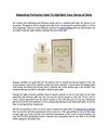 Appealing Perfumes Help To Highlight Your Sense of Style
