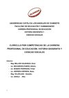 CURRÍCULO POR COMPETENCIAS DE LA CARRERA PROFESIONAL DE EDUCACIÓN: HISTORIA GEOGRAFÍA Y CIENCIAS SOCIALES