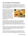 How To Eat Healthier At Fast Food Restaurants
