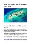 Belize Real Estate - Rent for the Island Life in Belize
