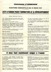 Plaquette élection 1977 - Liste Piedagnel