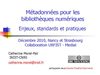 Métadonnées pour les bibliothèques numèriques