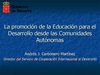 La promoción de la Educación para el Desarrollo desde las Comunidades Autónomas