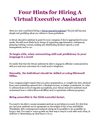 Four Hints for Hiring A-Virtual-Executive-Assistant