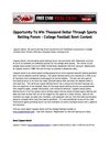 Opportunity To Win Thousand Dollar Through Sports Betting Forum - College Football Bowl Contest