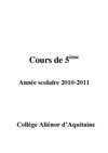 Cahier numérique-classe de 5ème