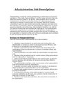 Administration Job Descriptions