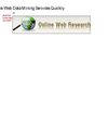 Data Mining: Accurate Web Data Mining Services Quickly
