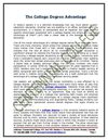 The College Degree Advantage