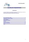 Dernières acquisitions - novembre 2010