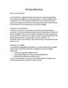 Job Specifications