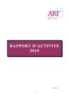 Rapport d'activité 2010 de l'ARF