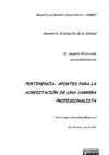 Pertinencia. Aportes para la acreditación de una carrera profesionalista