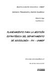 Planeamiento para la gestión estratégica del Departamento de Sociología - FH UNMDP