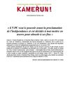 Kamerun! - Projet d'exposé - Colonel Du Crest - Août 1959