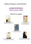 Nouveautés en anglais. 2e semestre 2010