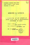 L'integration et les apports du monde rural dans le developpement industriel du Gabon