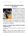 Choosing the Right Wheelchair Lifts for Your Needs