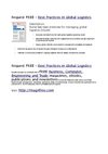 JDA Software Group, JDA Software GroupBest Practices, Best Practices in Global Logistics,