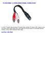 2 x RCA Male 1 x 3.5mm Stereo Female, Y-Cable, 6 inch