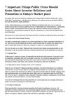 7 Essential Issues Public Organizations Ought to Know About Investor Relations and Marketing in Todays Market
