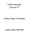 Cahier numérique classe de 4eme