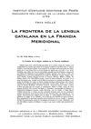 Fritz HOLLE - La frontera de la lengua catalana en la Francia Meridional (1908)