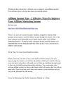 Affiliate Income Tips – 3 Effective Ways To Improve Your Affiliate Marketing Income
