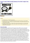  Monster Cable DVI400-2M High-Definition DVI-D HDTV Digital Video Cable Monster