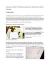Using an Online Printing Company For Restaurant Menu Printing - MasterCopyPrint