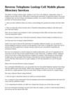 Reverse Mobile phone Lookup Cell Telephone Directory Company
