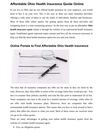 Affordable Ohio Health Insurance Quote Online