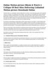 Online Motion picture Download & Check out A Assessment Of Prime Sites Providing Unlimited Motion picture Downloads...